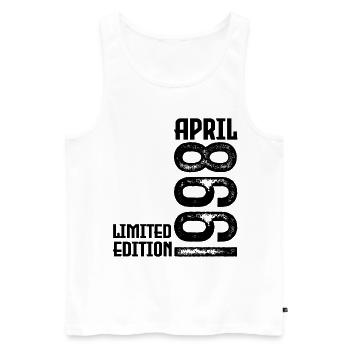 Geschenk April 1998. Jubiläum April 1998. April. - Männer Premium Bio Tank Top - Weiß - Vorne - Michal (187cm)