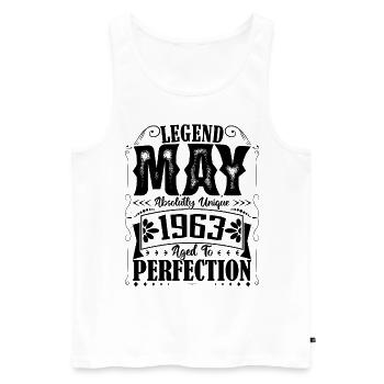 May 1963. Birthday May 1963. Gift May 1963. - Men's Premium Organic Tank Top - white - Front - Michal (187cm)
