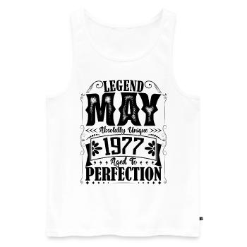 Mai 1977. Geburtstag Mai 1977. Geschenk Mai 1977. - Männer Premium Bio Tank Top - Weiß - Vorne - Michal (187cm)