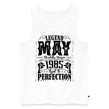 May 1985. Anniversary May 1985. Gift May 1985. - Men's Premium Organic Tank Top - white - Front - Michal (187cm)