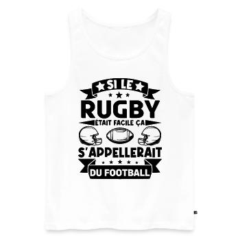 Cadeau rugbyman. cadeau rugby France. rugby fan . - Débardeur bio Premium Homme - blanc - Devant - Michal (187cm)