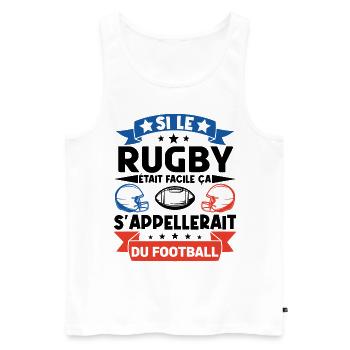 Cadeau rugbyman. cadeau rugby France. rugby fan . - Débardeur bio Premium Homme - blanc - Devant - Michal (187cm)