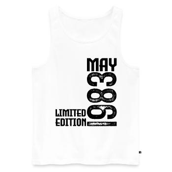 Gift May 1983. Anniversary May 1983. May 1983. - Men's Premium Organic Tank Top - white - Front - AI Model Male 178 light (178cm)