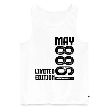 Geschenk Mai 1988. Jubiläum Mai 1988. Mai 1988. - Männer Premium Bio Tank Top - Weiß - Vorne - Michal (187cm)