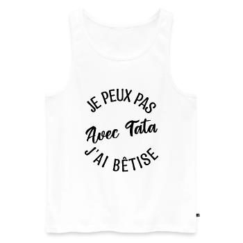 Cadeau Tata. cadeau tante. ma tata préféré. - Débardeur bio Premium Homme - blanc - Devant - AI Model Male 178 light (178cm)