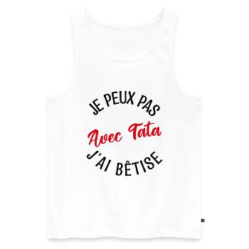 Cadeau Tata. cadeau tante. ma tata préféré. - Débardeur bio Premium Homme - blanc - Devant - AI Model Male 178 light (178cm)