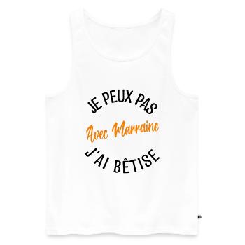 Cadeau Marraine. cadeau ma marraine d'amour. - Débardeur bio Premium Homme - blanc - Devant - Michal (187cm)