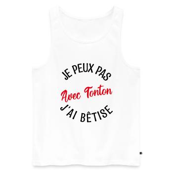 Cadeau Tonton, cadeau oncle, tonton de l'année. - Débardeur bio Premium Homme - blanc - Devant - Michal (187cm)