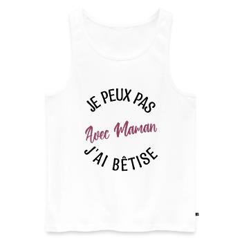 Cadeau maman, cadeau mère. cadeau maman de l'année - Débardeur bio Premium Homme - blanc - Devant - Michal (187cm)