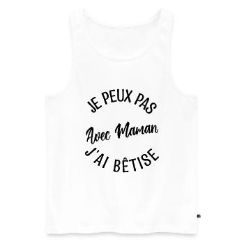 Cadeau maman, cadeau mère. cadeau maman de l'année - Débardeur bio Premium Homme - blanc - Devant - Michal (187cm)