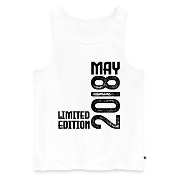 Gift May 2018. anniversary may 2018. May 2018. - Men's Premium Organic Tank Top - white - Front - AI Model Male 178 light (178cm)