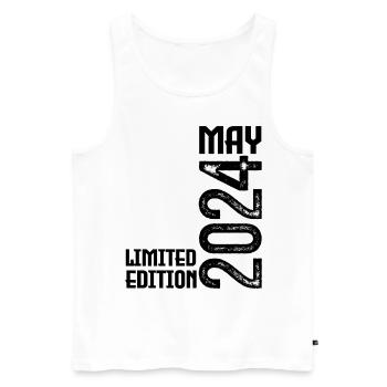 Cadeau may 2024. anniversary may 2024. Mai 2024. - Débardeur bio Premium Homme - blanc - Devant - Michal (187cm)