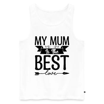 Ma mère est la meilleure. maman trop geniale. - Débardeur bio Premium Homme - blanc - Devant - Michal (187cm)