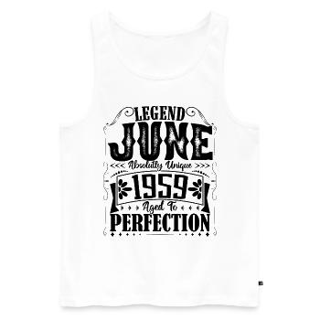 Juni 1959. Geburtstag Juni 1959 Geschenk Juni 1959 - Männer Premium Bio Tank Top - Weiß - Vorne - Michal (187cm)