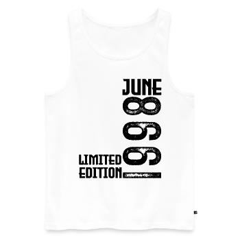 Gift June 1998 anniversary June 1998. June 1998 - Men's Premium Organic Tank Top - white - Front - AI Model Male 178 light (178cm)