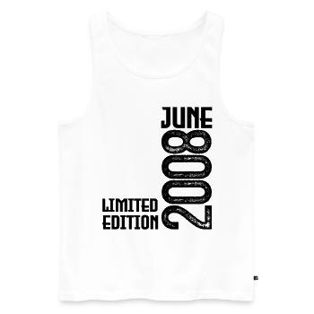 Gift June 2008 anniversary June 2008. June 2008 - Men's Premium Organic Tank Top - white - Front - AI Model Male 178 light (178cm)