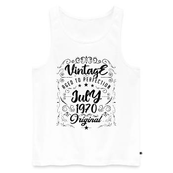 Vintage Né(e) en juillet 1970 anniversaire Juillet - Débardeur bio Premium Homme - blanc - Devant - Michal (187cm)
