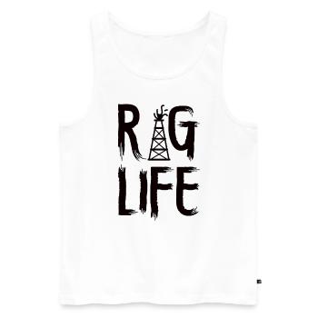 Oilfield Wife Roughneck Oil Drilling Frac crew - Men's Premium Organic Tank Top - white - Front - AI Model Male 178 light (178cm)