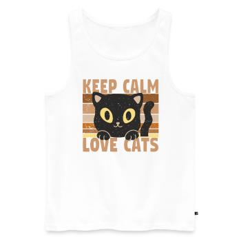 Domestic Cat Shorthair Maine Coon Siamese Cat Cat - Men's Premium Organic Tank Top - white - Front - Michal (187cm)