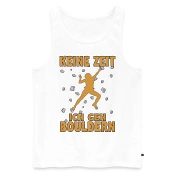 Boulder Bouldern Klettern Boulderer Bouldering - Männer Premium Bio Tank Top - Weiß - Vorne - AI Model Male 178 light (178cm)