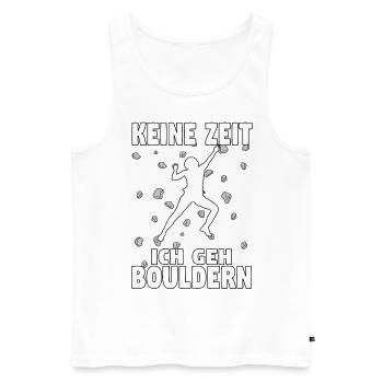 Boulder Bouldern Klettern Boulderer Bouldering - Männer Premium Bio Tank Top - Weiß - Vorne - AI Model Male 178 light (178cm)
