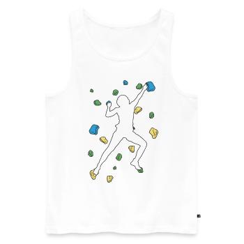 Bouldern Boulder Klettern Boulderer Bouldering - Männer Premium Bio Tank Top - Weiß - Vorne - AI Model Male 178 light (178cm)