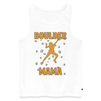 Bouldern Mama Boulder Mutti Boulderer Muttertag - Männer Premium Bio Tank Top - Weiß - Vorne - AI Model Male 178 light (178cm)