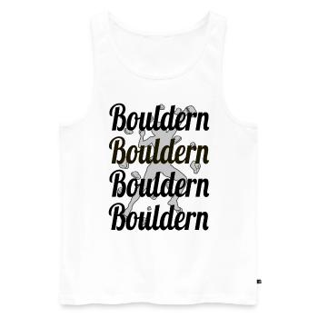 Bouldering, bouldering, climbing, bouldering, bouldering - Men's Premium Organic Tank Top - white - Front - AI Model Male 178 light (178cm)