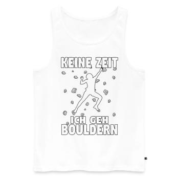 Bouldern Boulder Klettern Boulderer Bouldering - Männer Premium Bio Tank Top - Weiß - Vorne - AI Model Male 178 light (178cm)