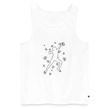 Bouldern Boulder Klettern Boulderer Bouldering - Männer Premium Bio Tank Top - Weiß - Vorne - AI Model Male 178 light (178cm)
