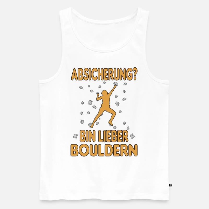 Bouldern Boulder Klettern Boulderer Bouldering - Männer Premium Bio Tank Top - Weiß