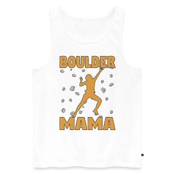 Bouldern Mama Boulder Mutti Boulderer Muttertag - Männer Premium Bio Tank Top - Weiß - Vorne - AI Model Male 178 light (178cm)