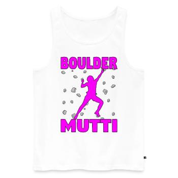 Bouldering Mama Boulder Mutti Boulderer Mother's Day - Men's Premium Organic Tank Top - white - Front - AI Model Male 178 light (178cm)