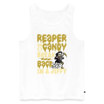 Lustiger Sensenmann-liebhaber Halloween Horror - Männer Premium Bio Tank Top - Weiß - Vorne - Michal (187cm)