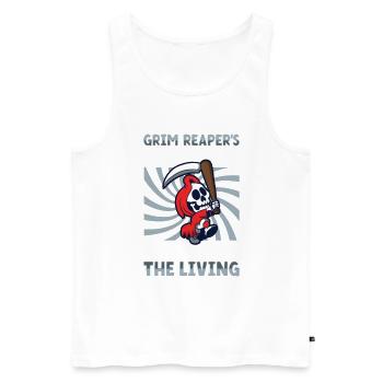 Lustiger Sensenmann-liebhaber Halloween Horror - Männer Premium Bio Tank Top - Weiß - Vorne - Michal (187cm)