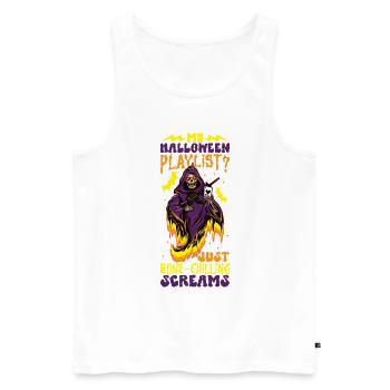 Lustiger Sensenmann-liebhaber Halloween Horror - Männer Premium Bio Tank Top - Weiß - Vorne - Michal (187cm)