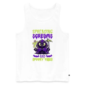 Lustiger Sensenmann-liebhaber Halloween Horror - Männer Premium Bio Tank Top - Weiß - Vorne - Michal (187cm)