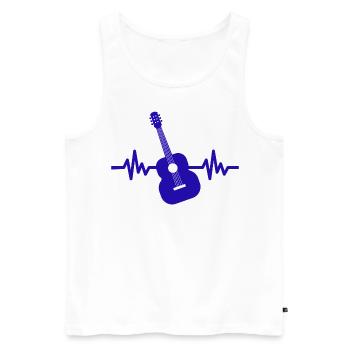 Herzschlag Gitarre - Rock 'n' Roll Punk Band Metal - Männer Premium Bio Tank Top - Weiß - Vorne - Michal (187cm)