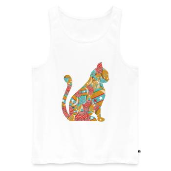 Cat Domestic Cat Shorthair Maine Coon Christmas - Men's Premium Organic Tank Top - white - Front - Michal (187cm)