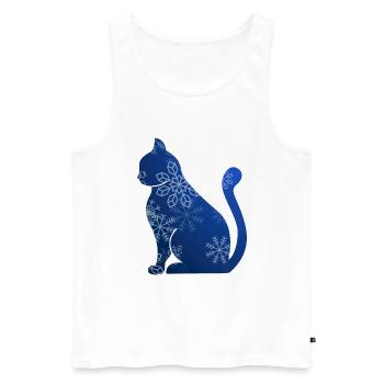 Chat domestique Chat à poil court Maine Coon Noël - Débardeur bio Premium Homme - blanc - Devant - Michal (187cm)