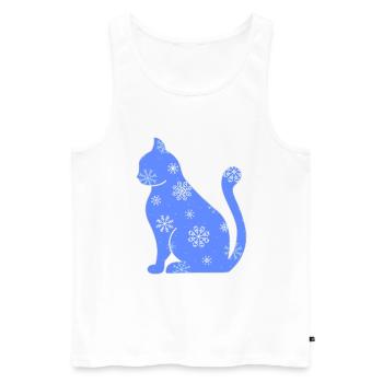 Cat Domestic Cat Shorthair Maine Coon Christmas - Men's Premium Organic Tank Top - white - Front - Michal (187cm)