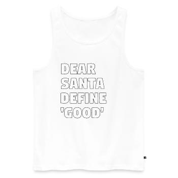 Père Noël drôle de Noël tenue arbre de Noël - Débardeur bio Premium Homme - blanc - Devant - AI Model Male 178 light (178cm)