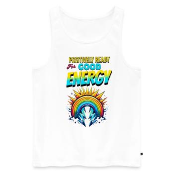 Positivity Rainbows Mindfulness Self-improvement - Men's Premium Organic Tank Top - white - Front - AI Model Male 178 light (178cm)