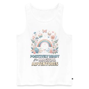 Positivité Arcs-en-ciel Pleine conscience Amélioration de soi - Débardeur bio Premium Homme - blanc - Devant - Michal (187cm)