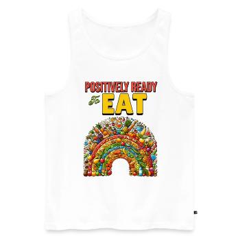Positivité Arcs-en-ciel Mindfulness Amélioration de soi - Débardeur bio Premium Homme - blanc - Devant - Michal (187cm)