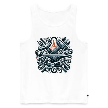 Blacksmith Metalworker Bladesmith Metal - Men's Premium Organic Tank Top - white - Front - Michal (187cm)