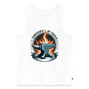 Blacksmith Metalworker Bladesmith Metal - Men's Premium Organic Tank Top - white - Front - Michal (187cm)