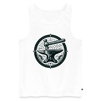 Blacksmith Metalworker Bladesmith Metal - Men's Premium Organic Tank Top - white - Front - Michal (187cm)