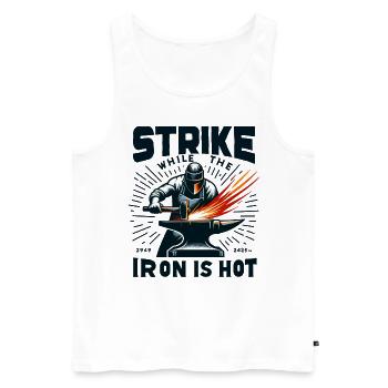 Blacksmith Metalworker Bladesmith Metal - Men's Premium Organic Tank Top - white - Front - Michal (187cm)