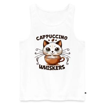 Coffee Break Cat Lover, Coffee Lover Süße Katze - Männer Premium Bio Tank Top - Weiß - Vorne - AI Model Male 178 light (178cm)